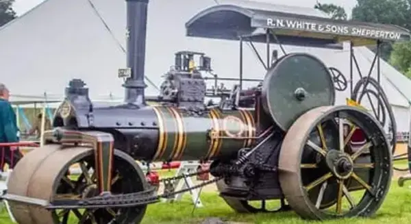 A vintage commercial vehicle on display at the heritage machinery exhibit