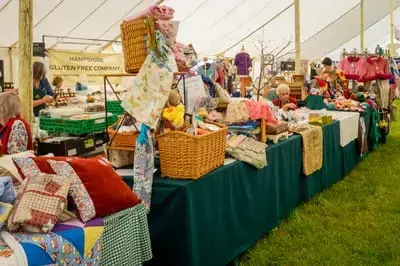 Homemade cakes, preserves and handmade goods displayed in the domestic section