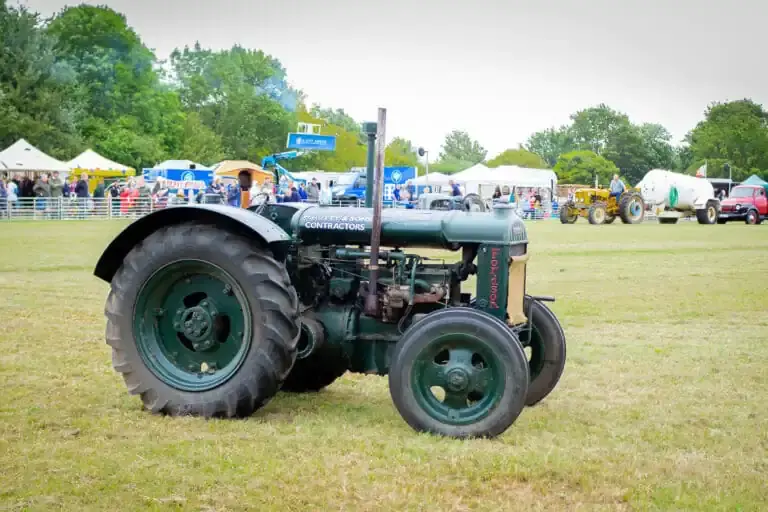 A vintage tractor on display at the agricultural machinery exhibit